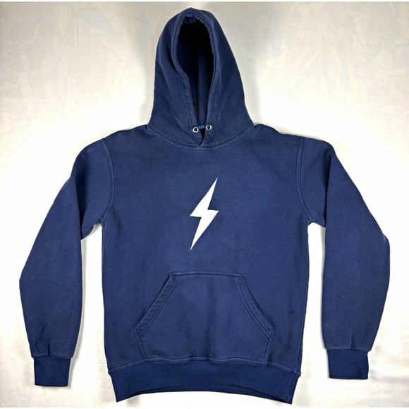 Bruce Bolt Other - Bruce Bolt Hoodie Mens Small Navy Blue Lightning Bolt Logo Baseball Sweatshirt